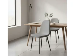 Pack 2 sillas comedor Lisa industrial gris y negro tela poliéster y metal