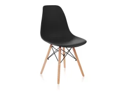 Pack 4 sillas con estructura en madera de haya y base en negro 46 cm Tower Wood Negro