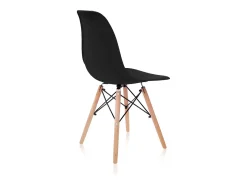 Pack 4 sillas con estructura en madera de haya y base en negro 46 cm Tower Wood Negro