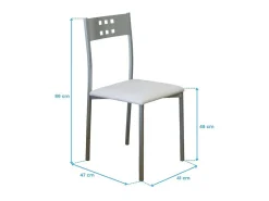 Pack 4 Sillas Costa Metal Polipiel Comedor Moderno 86x47x41 cm