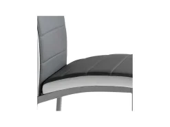 Pack 4 Sillas de Comedor Meli, Sillas Salón Polipiel Gris 45x92x54cm