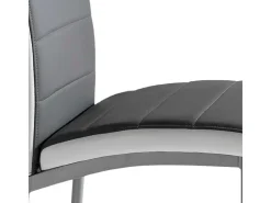 Pack 2 Sillas de Comedor Meli, Sillas Salón Polipiel Gris 45x92x54cm