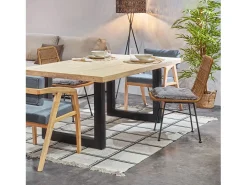 Pack 4 sillas de comedor Malai Ratán - Negro