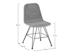Pack 2 sillas de comedor o jardín Beth Ratan/Negro