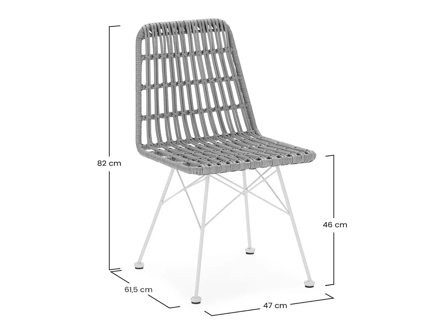 Pack 2 sillas de comedor o jardín Aitana Ratan/Blanco