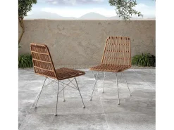 Pack 2 sillas de comedor o jardín Aitana Ratan/Blanco