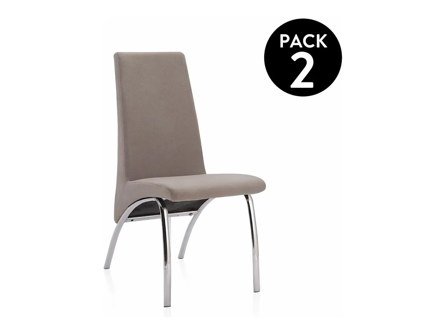 Pack 2 Sillas de Comedor, Sillas para Salón, Acabado en Tejido Marengo, Medidas: 44 cm (Ancho) x 61 cm (Largo) x 95 cm (Alto)