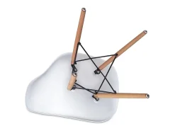 Pack 4 Sillas de Comedor, Sillas Cocinas, Acabado en Blanco y Madera, Medidas: 45 cm (Ancho) x 53 cm (Largo) x 83 cm (Alto)