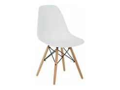 Pack 4 Sillas de Comedor, Sillas Cocinas, Acabado en Blanco y Madera, Medidas: 45 cm (Ancho) x 53 cm (Largo) x 83 cm (Alto)