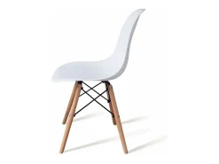 Pack 4 Sillas de Comedor, Sillas Cocinas, Acabado en Blanco y Madera, Medidas: 45 cm (Ancho) x 53 cm (Largo) x 83 cm (Alto)
