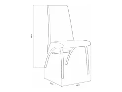 Pack 2 Sillas de Comedor, Sillas para Salón, Acabado en Tejido Beige, Medidas: 44 cm (Ancho) x 61 cm (Largo) x 95 cm (Alto)