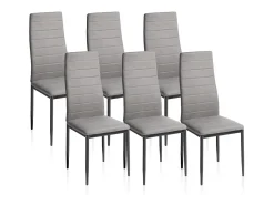 Pack 6 sillas de comedor Yuri Gris Oscuro - Negro