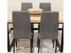 Pack 6 sillas de comedor Yuri Gris Oscuro - Negro