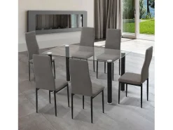 Pack 6 sillas de comedor Yuri Gris Oscuro - Negro