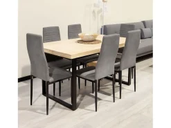 Pack 6 sillas de comedor Yuri Gris Oscuro - Negro