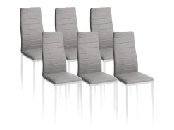 Pack 6 sillas de comedor Yuri Gris oscuro–Blanco