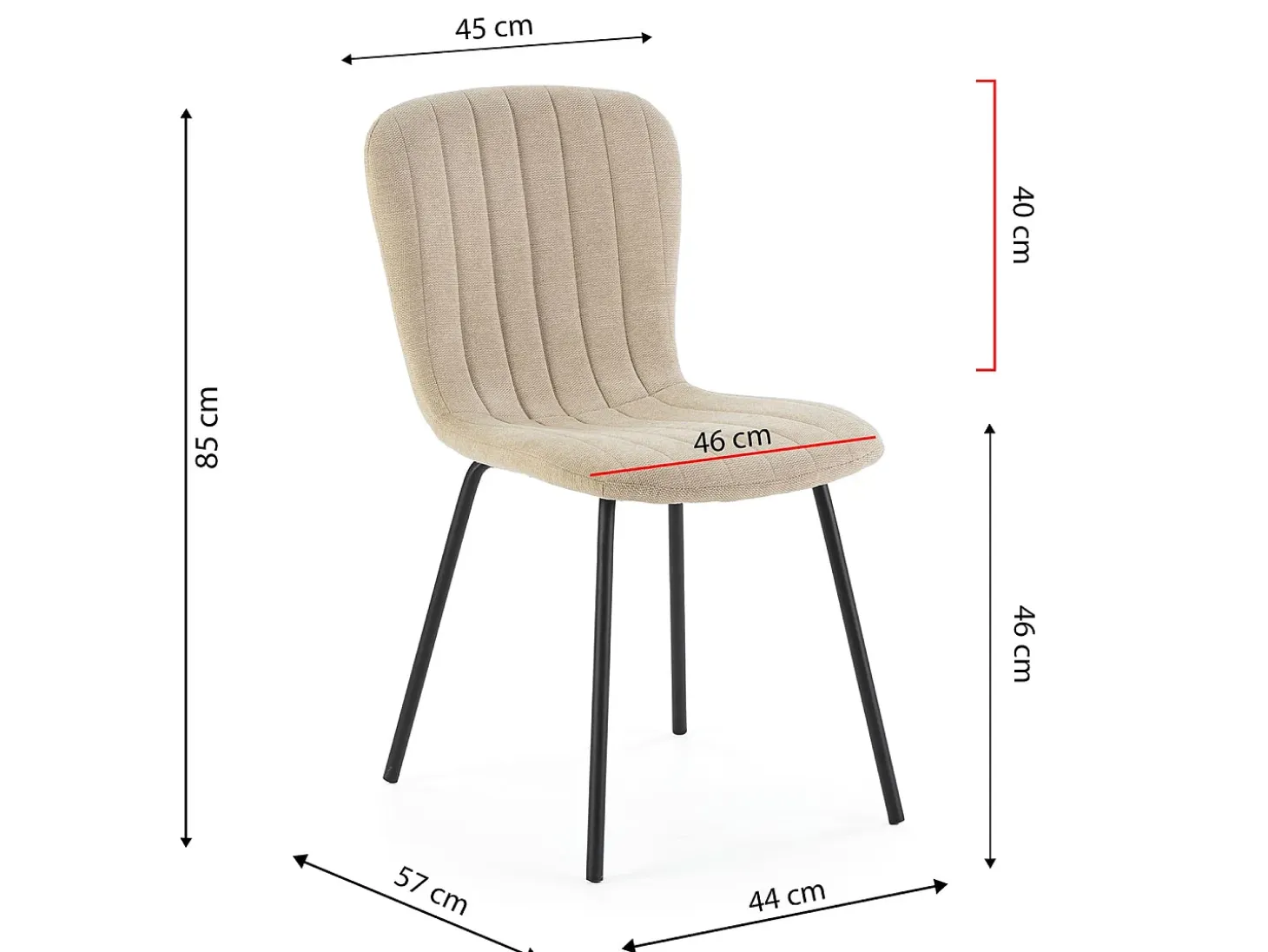Pack 4 sillas Lucky tapizadas en tela color beige