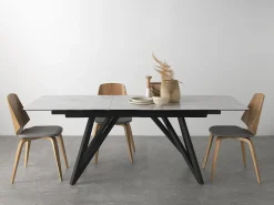 Pack 4 sillas madera contrachapado roble tapizada