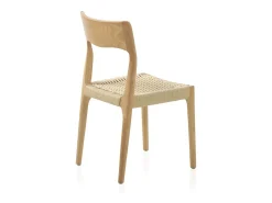 Pack 4 sillas madera de fresno con asiento trenzado
