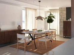 Pack 4 sillas madera de fresno con asiento trenzado