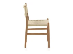 Pack 4 sillas madera de haya con asiento trenzado
