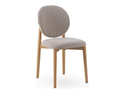 Pack 4 sillas madera de roble tapizado en beige