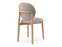 Pack 4 sillas madera de roble tapizado en beige