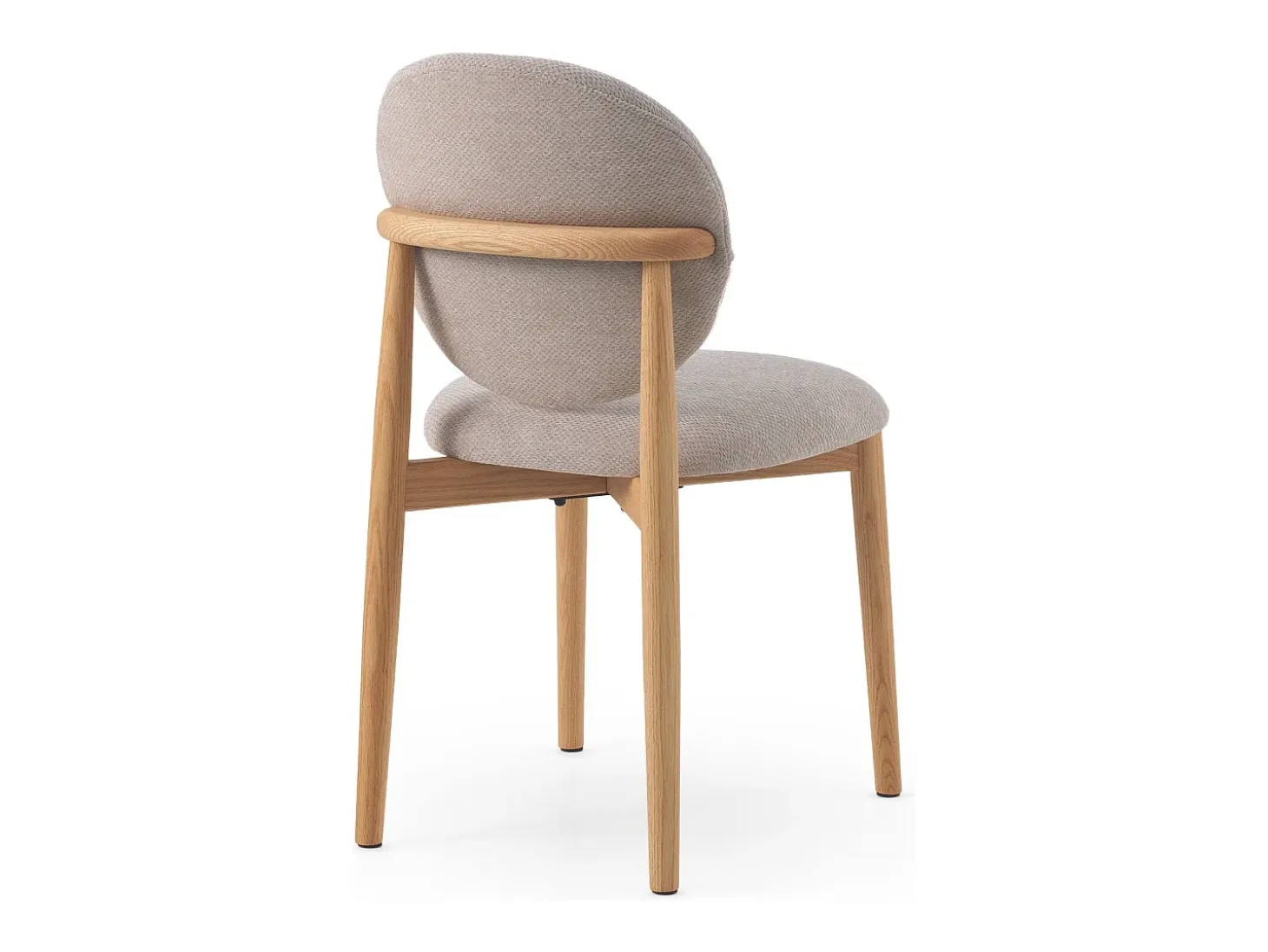 Pack 4 sillas madera de roble tapizado en beige