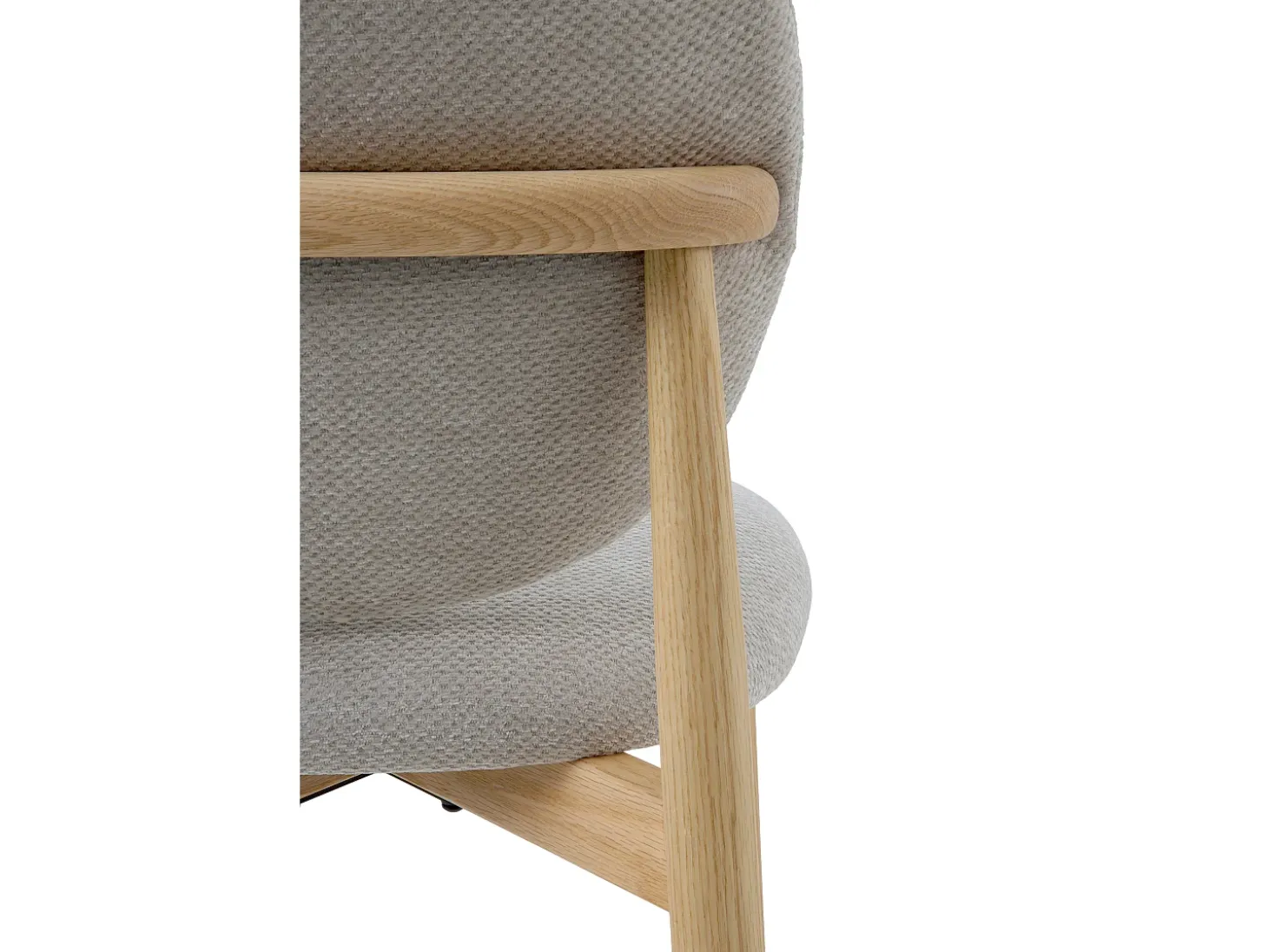 Pack 4 sillas madera de roble tapizado en beige