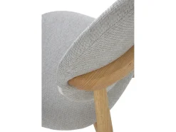 Pack 4 sillas madera de roble tapizado en beige