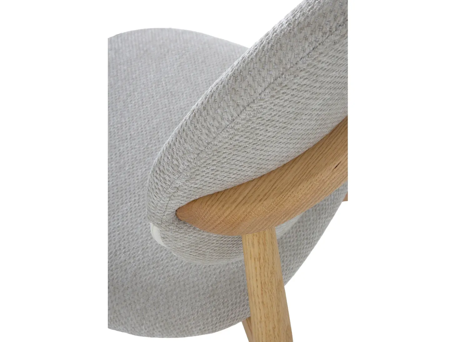 Pack 4 sillas madera de roble tapizado en beige