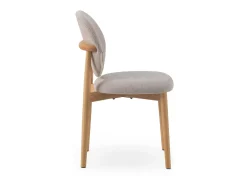 Pack 4 sillas madera de roble tapizado en beige