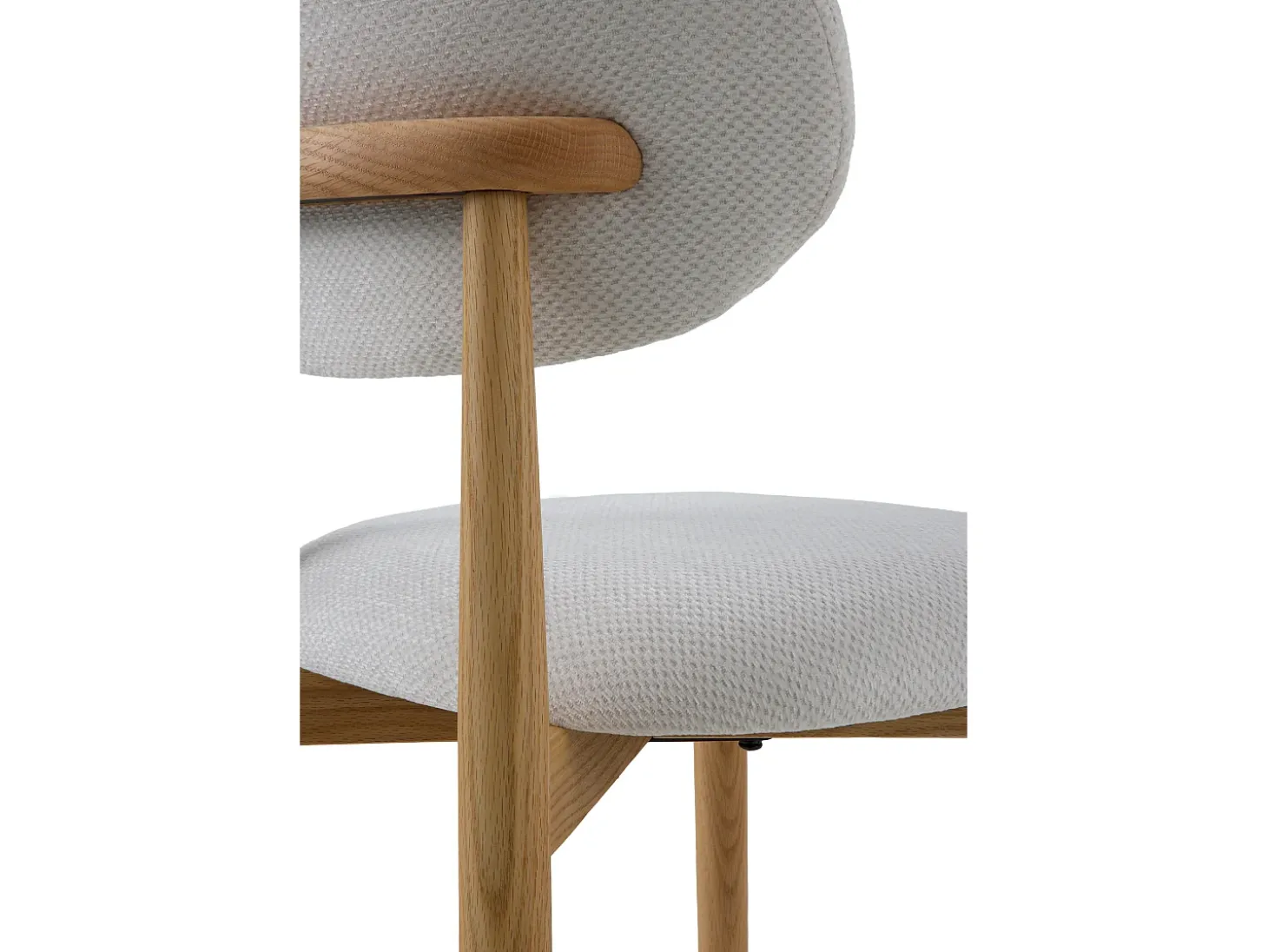 Pack 4 sillas madera de roble tapizado en beige