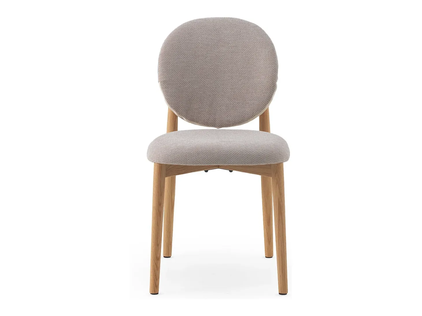 Pack 4 sillas madera de roble tapizado en beige