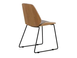Pack 2 sillas madera tapizadas con patas metálicas negras