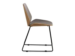 Pack 2 sillas madera tapizadas con patas metálicas negras
