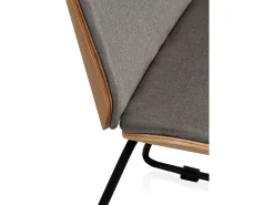 Pack 2 sillas madera tapizadas con patas metálicas negras