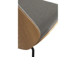 Pack 2 sillas madera tapizadas con patas metálicas negras