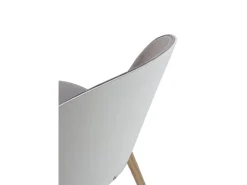 Pack 2 sillas madera tapizada con respaldo lacado blanco