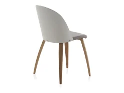 Pack 2 sillas madera tapizada con respaldo lacado blanco