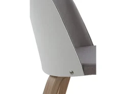 Pack 2 sillas madera tapizada con respaldo lacado blanco