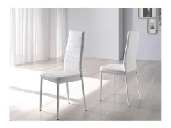 Pack 4 sillas Noa en acabado blanco, 96cm(alto) 41cm(ancho) 52cm(largo)