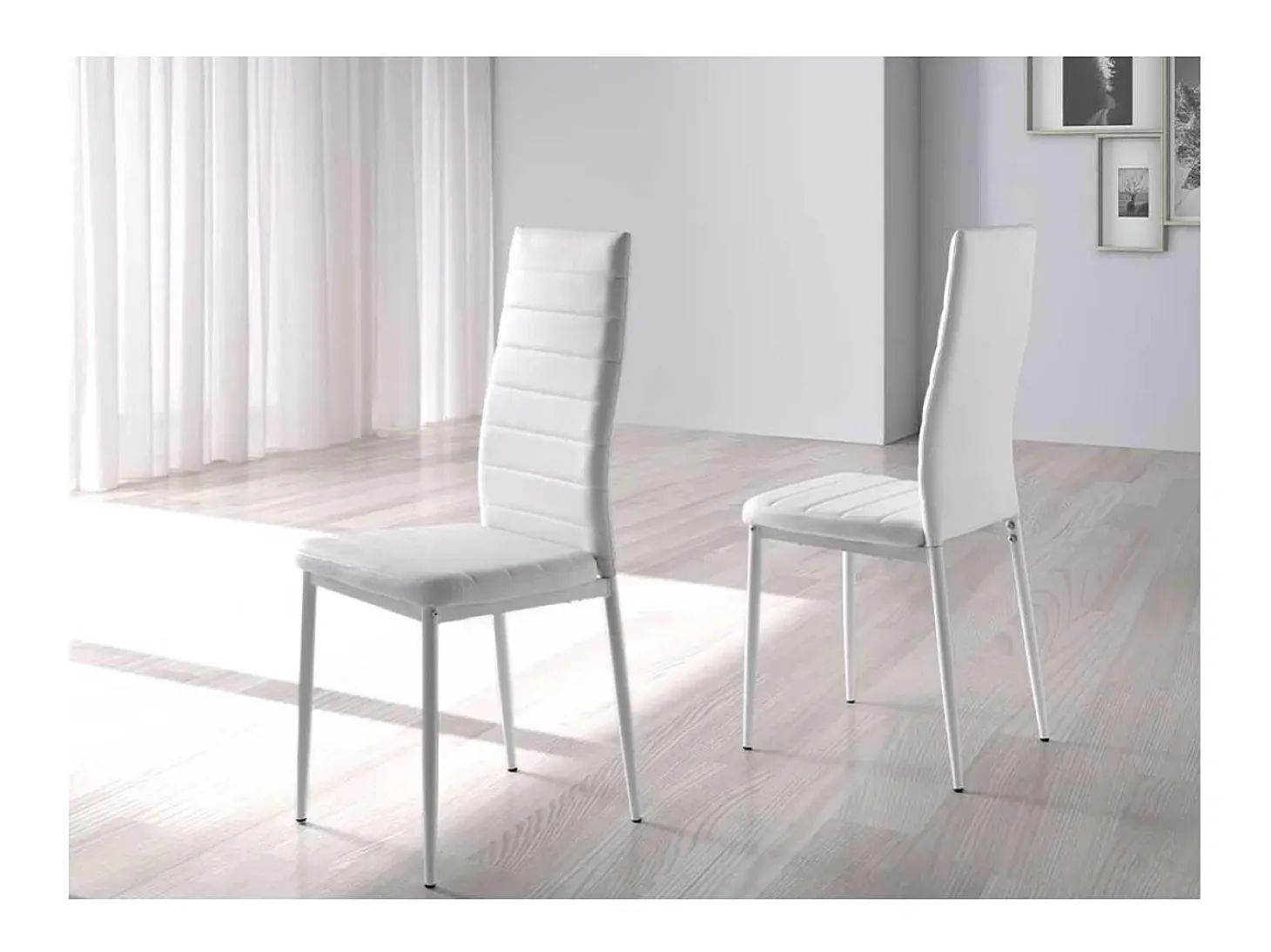 Pack 4 sillas Noa en acabado blanco, 96cm(alto) 41cm(ancho) 52cm(largo)