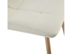 Pack 2 sillas Portland beige patas color roble tela y metal 88x43x48 cm