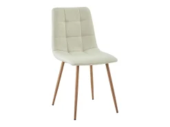 Pack 2 sillas Portland beige patas color roble tela y metal 88x43x48 cm