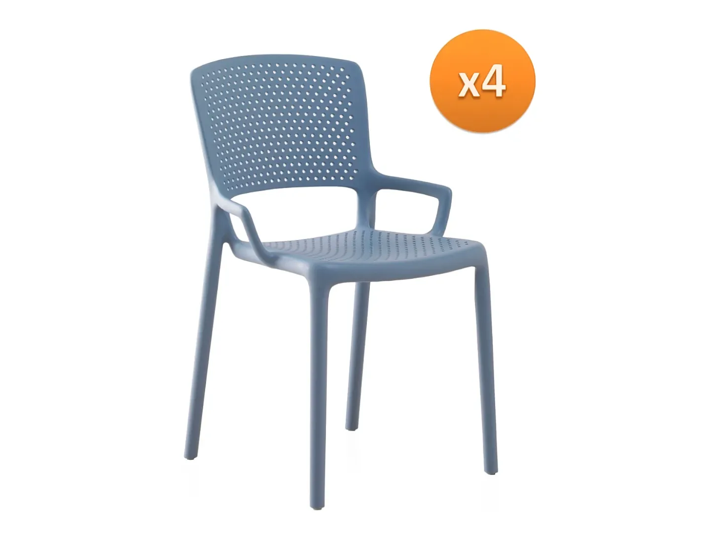 Pack 4 sillas pp color celeste