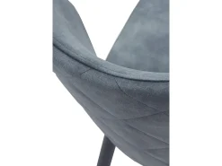 Pack 4 sillas tapizadas color azul patas metálicas negras