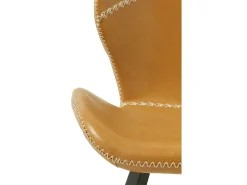 Pack 4 sillas tapizadas color mostaza patas metálicas negras