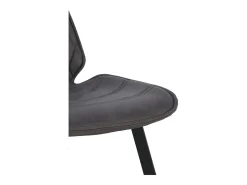 Pack 2 sillas tapizadas en gris oscuro patas metálicas negras