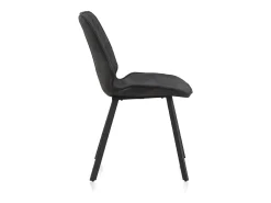 Pack 2 sillas tapizadas en gris oscuro patas metálicas negras